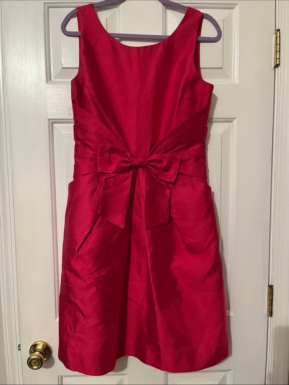 Kate Spade Hot Pink Taffeta Dress with Bow